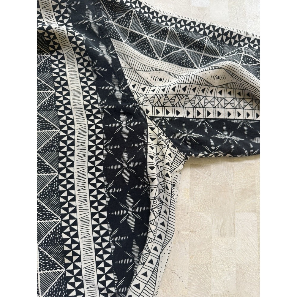 Vintage Galliano Italy Geometric Silk Long Sleeve Button-Up Shirt Abstract Large - Picture 10 of 11